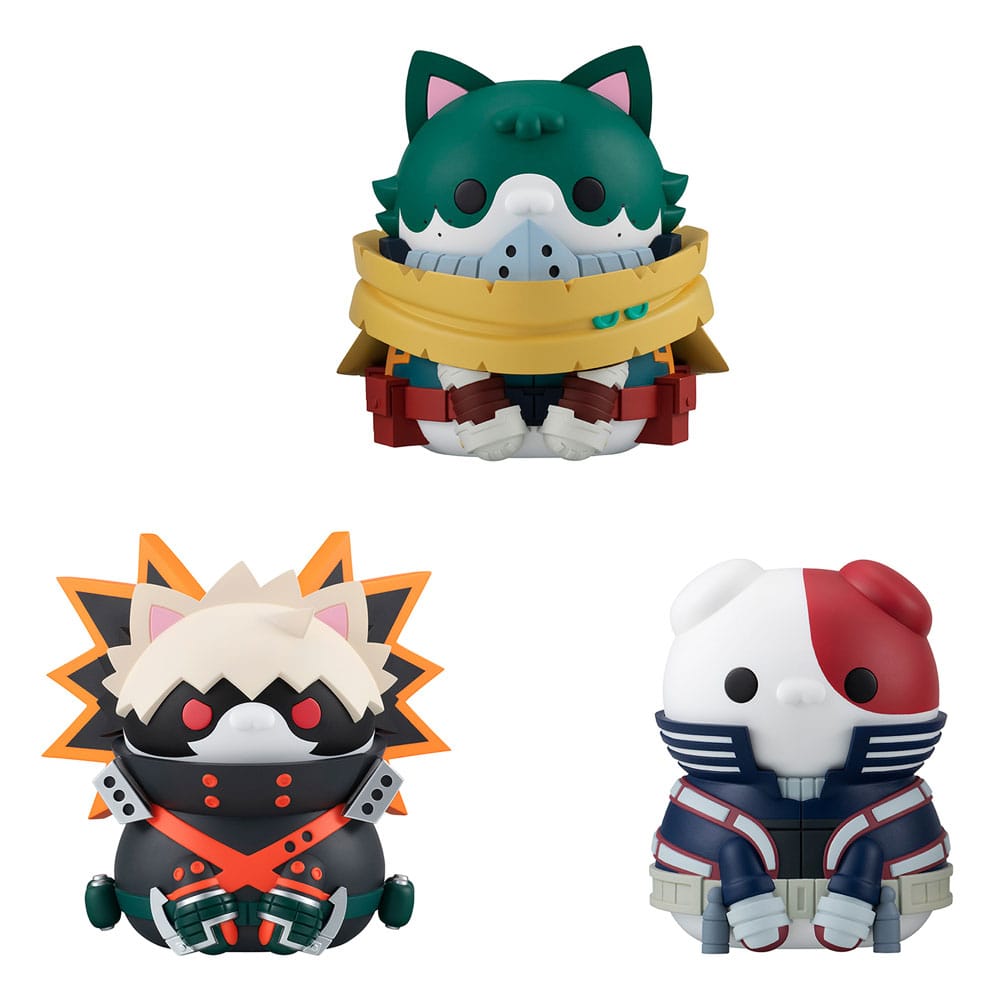 My Hero Academia Mega Cat Project Nyanto! The Big Heroaca Cats Series Sammelfiguren 3er-Pack Izuku Midoriya & Katsuki Bakugo & Shoto Todoroki 12 cm Image 1