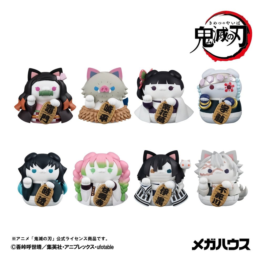 Demon Slayer: Kimetsu no Yaiba Mega Cat Project Minifiguren 6 cm Demon Slayer Fortune Cats ver. 02 Blind Box Display (8) (Repeat) Image 1