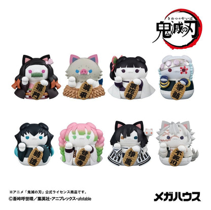 Demon Slayer: Kimetsu no Yaiba Mega Cat Project Minifiguren 6 cm Demon Slayer Fortune Cats ver. 02 Blind Box Display (8) (Repeat) Image 1