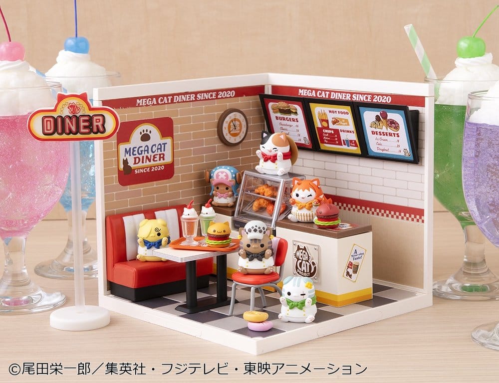 One Piece Mega Cat Project Minifiguren NyanPieceNyan! Diner! 3 cm Blind Box Display (6) Image 8
