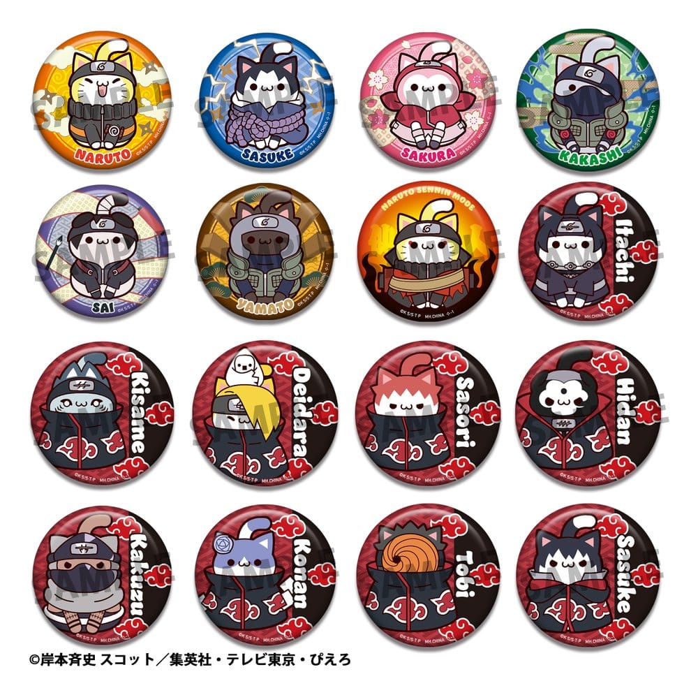 Naruto Shippuden Mega Cat Project Nyaruto! Metall Ansteck-Buttons Collection 2 6 cm Blind Box Sortiment (16) Image 1