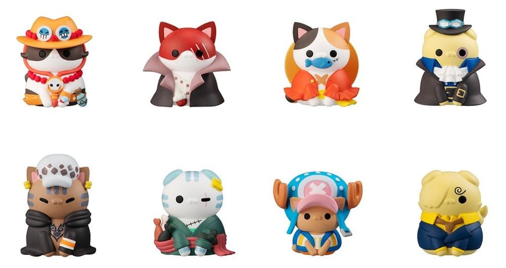 One Piece Mega Cat Project Minifiguren NyanPieceNyan! I'm gonna be king of Paw-rates!! Blind Box Sortiment (8) (Repeat) Image 1