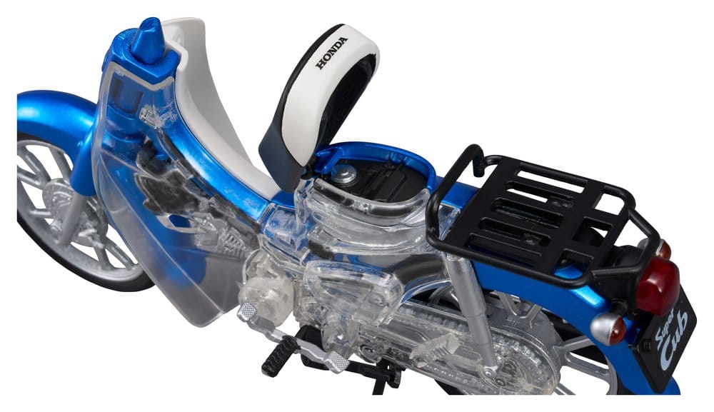Honda Kaitanics Plastic Model Kit Super Cub 110 Glint Wave Blue Metalic Image 2