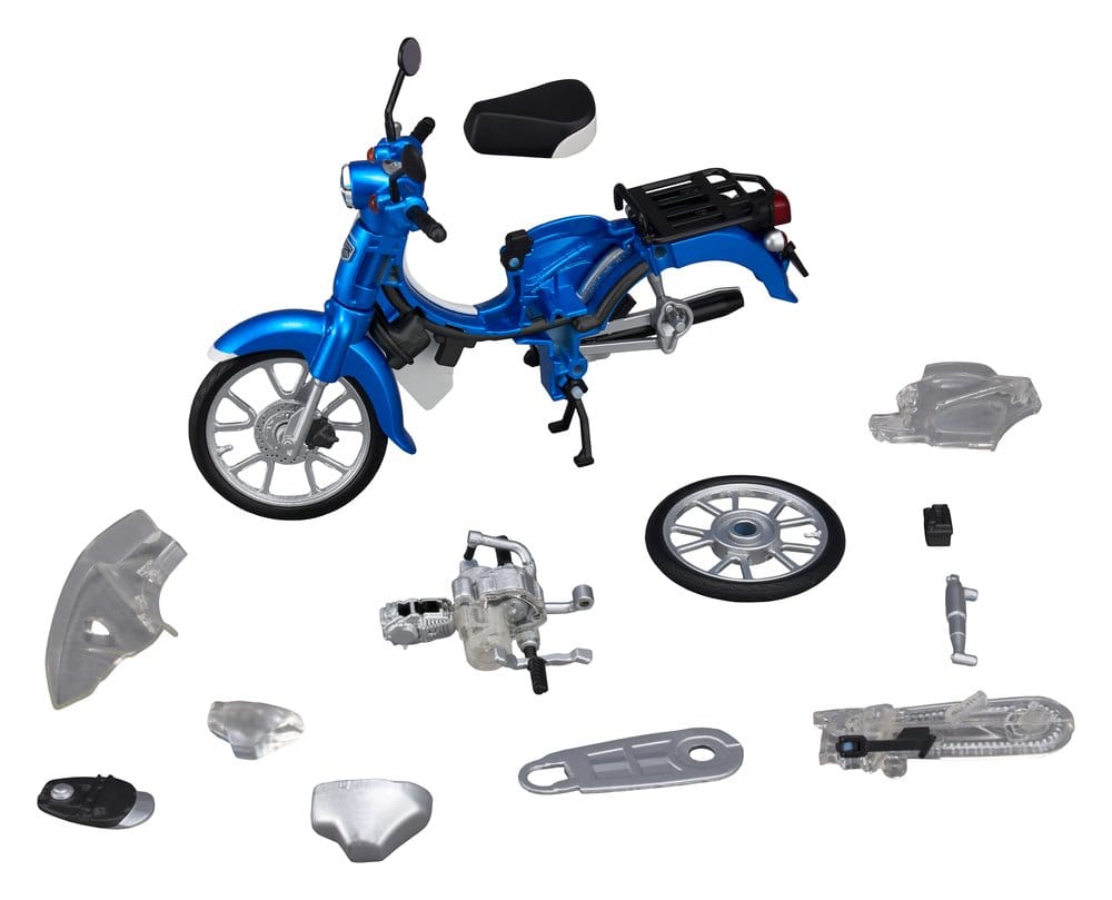 Honda Kaitanics Plastic Model Kit Super Cub 110 Glint Wave Blue Metalic Image 6
