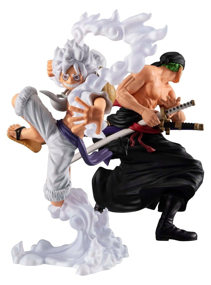 One Piece Wallstar PVC Figuren 2er-Pack Monkey D. Ruffy Gear Fifth & Roronoa Zoro (with gift) 10 cm Image 1