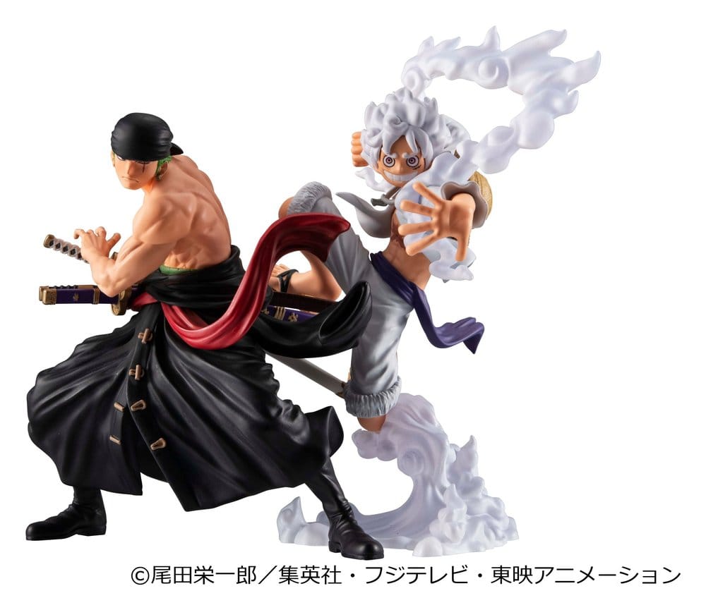 One Piece Wallstar PVC Figuren 2er-Pack Monkey D. Ruffy Gear Fifth & Roronoa Zoro (with gift) 10 cm Image 2