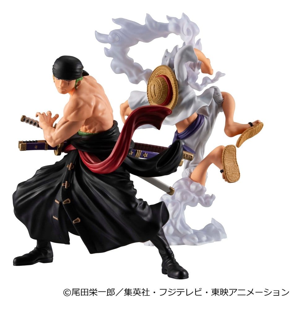 One Piece Wallstar PVC Figuren 2er-Pack Monkey D. Ruffy Gear Fifth & Roronoa Zoro (with gift) 10 cm Image 3