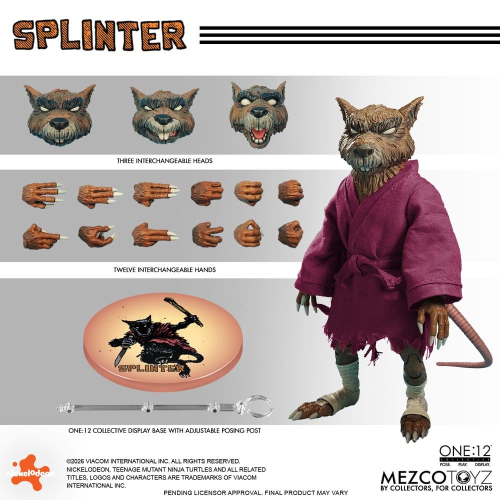 Teenage Mutant Ninja Turtles One:12 Collective Actionfigur 1/12 Splinter 17 cm Image 12