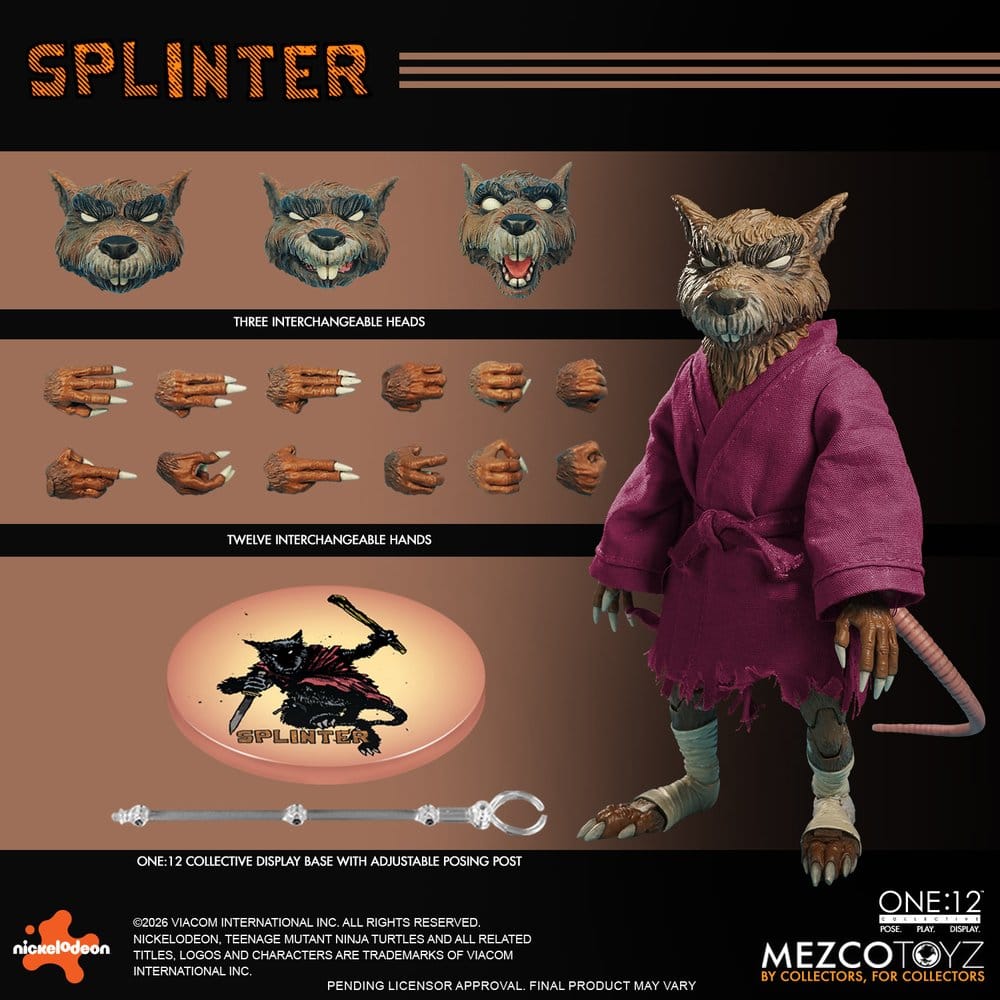 Teenage Mutant Ninja Turtles One:12 Collective Actionfigur 1/12 Splinter 17 cm Image 14