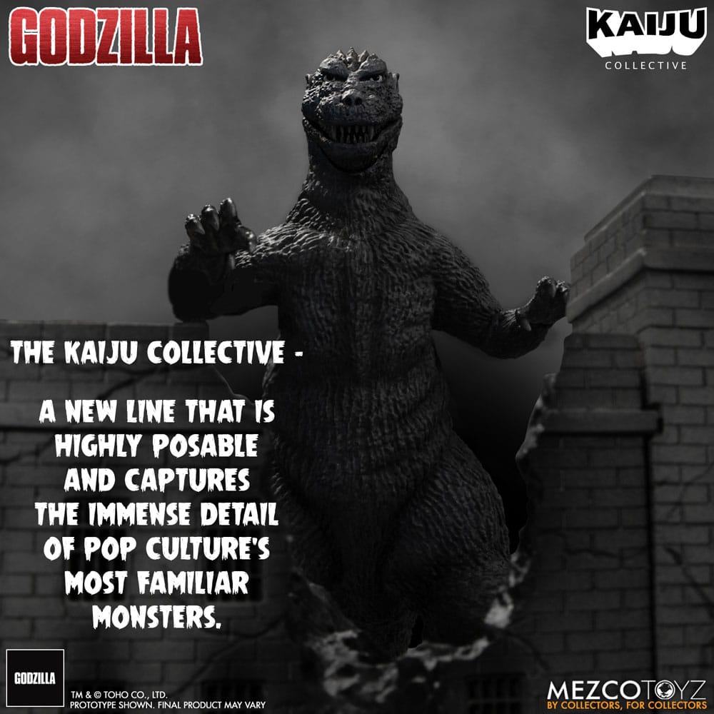 Godzilla (1954) Kaiju Collective Actionfigur Godzilla - Black & White Edition 20 cm Image 2