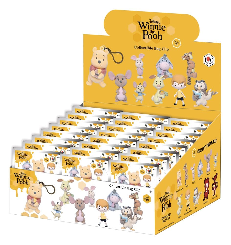 Winnie the Pooh 100th Anniversary 3D PVC-Taschenanhänger Serie 78 Blind Bag Display (24) (Flocked) Image 1