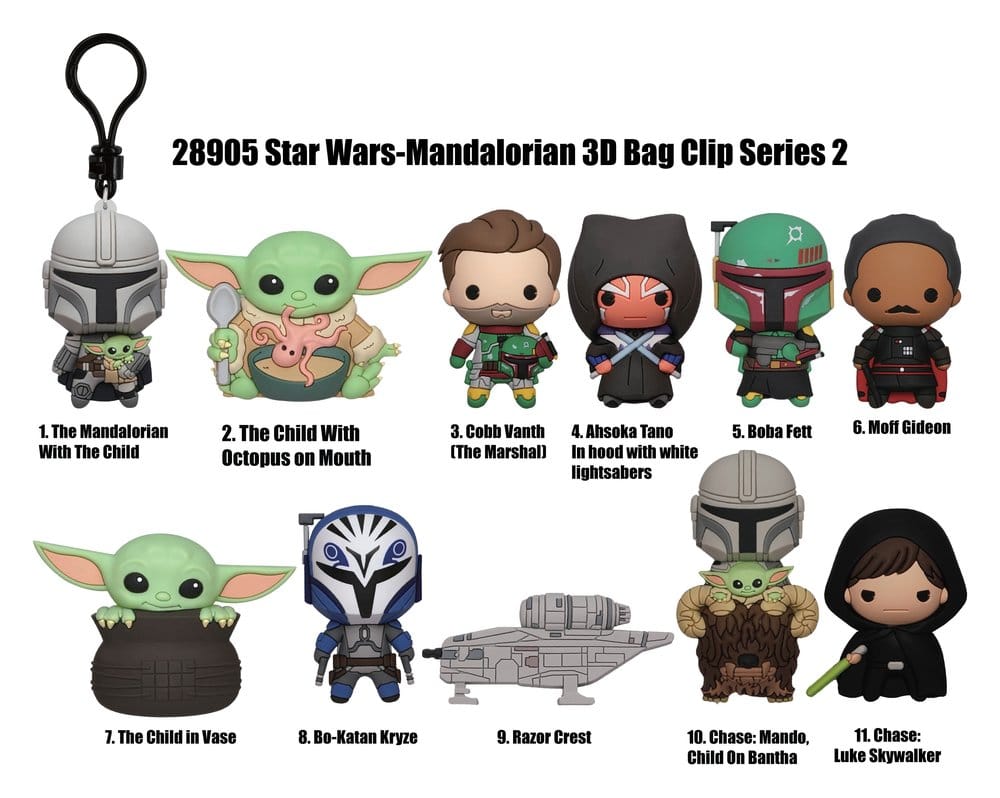 Star Wars Mandalorian 3D PVC-Taschenanhänger Series 2 Display (24) Image 2