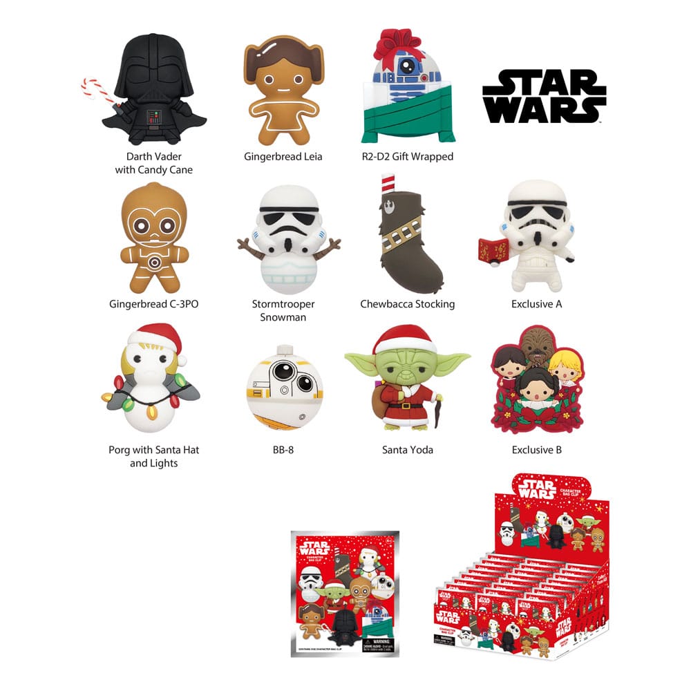 Star Wars 3D PVC-Taschenanhänger Star Wars Christmas Serie 1 Display (24) Image
