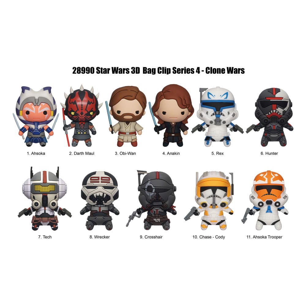 Star Wars Clone Wars 3D PVC-Taschenanhänger Series 4 Display (24) Image 1