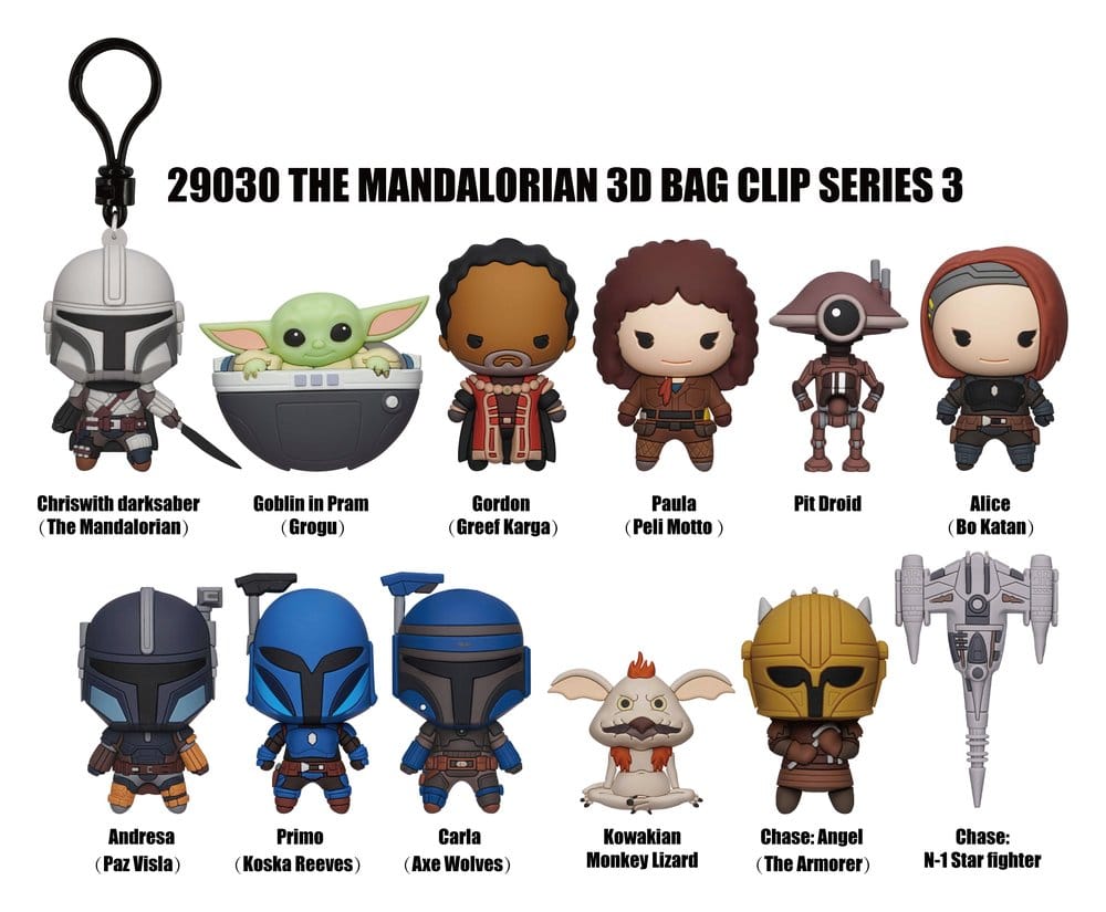 Star Wars The Mandalorian 3D PVC-Taschenanhänger Serie 3 Blind Bag Display (24) Image 2