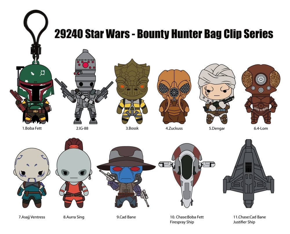 Star Wars Most Wanted Bounty Hunters 3D PVC-Taschenanhänger Serie 1 Display (24) Image 2
