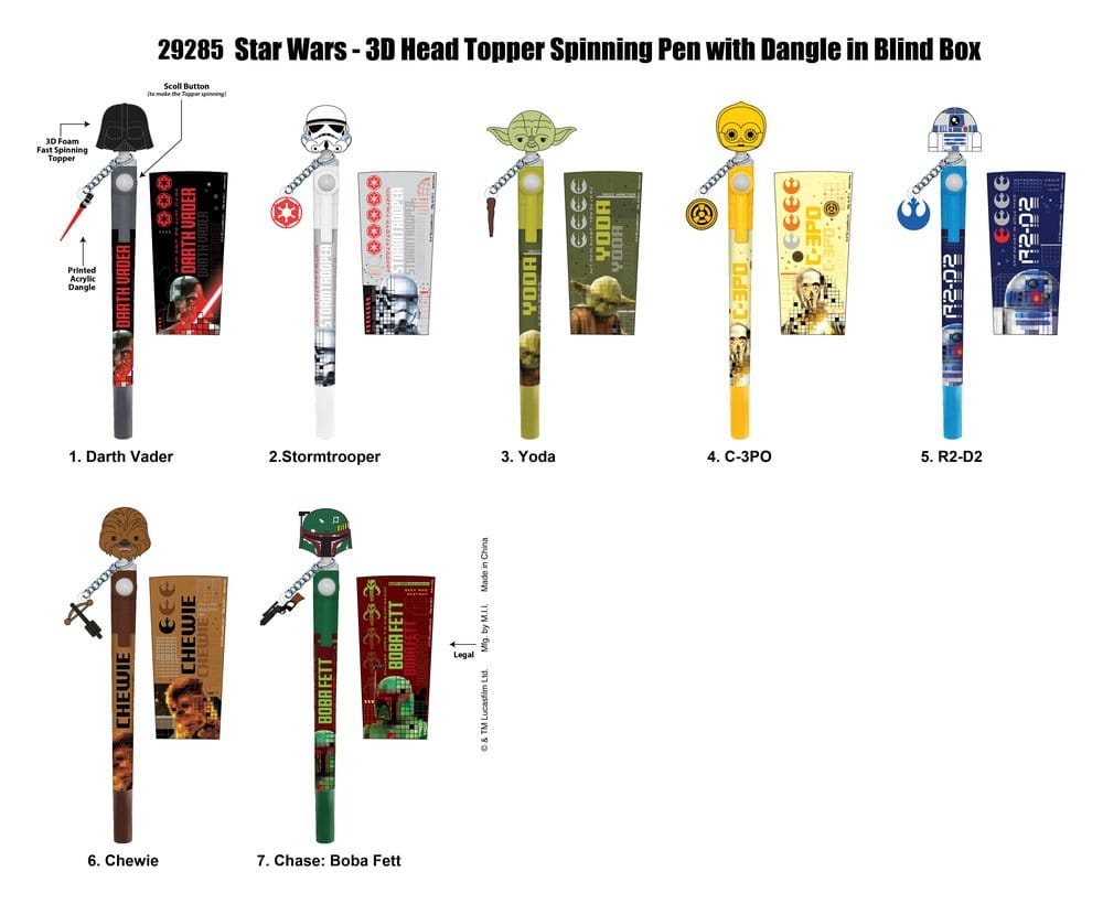 Star Wars 3D Head Topper Spinning Pen Display (16) Image 2