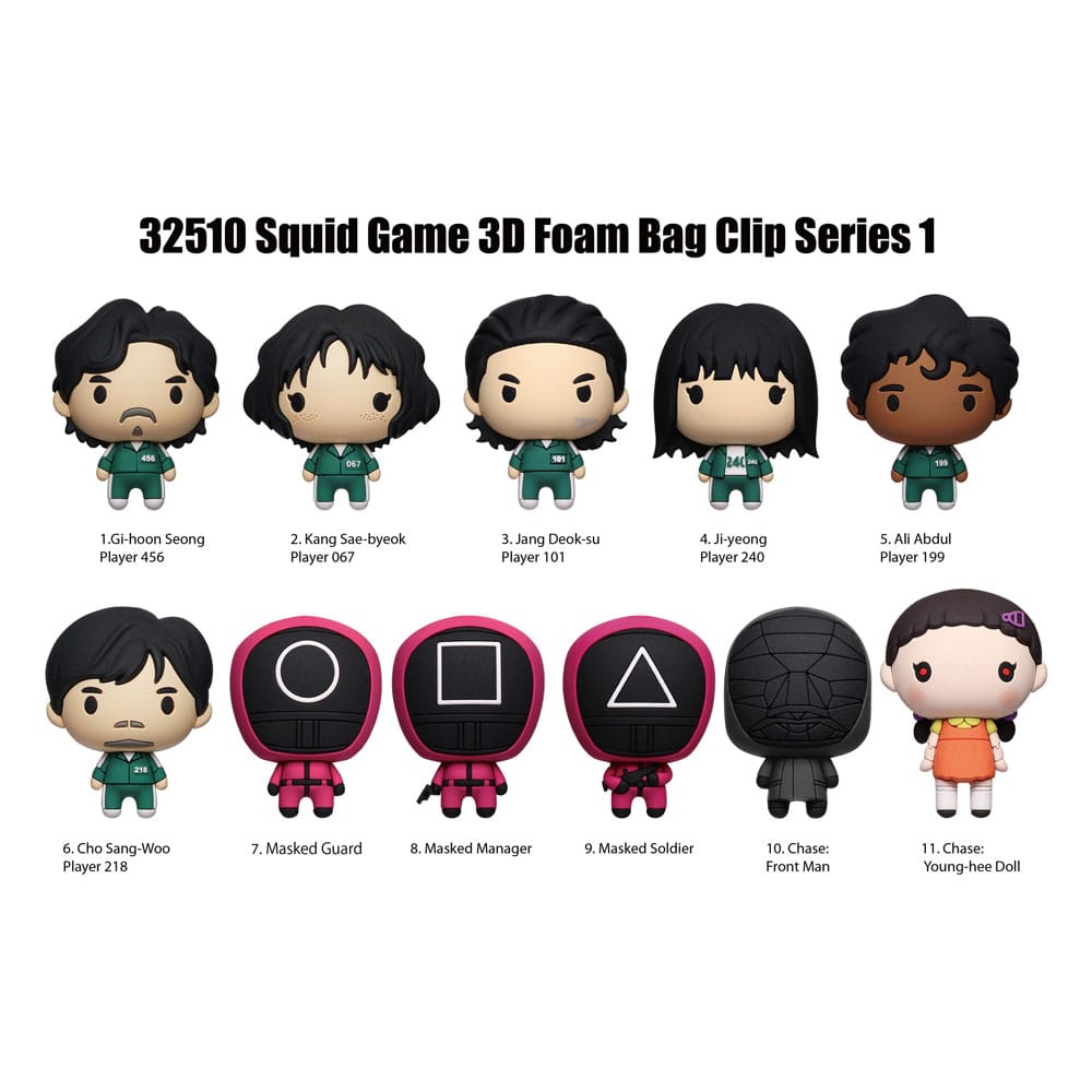 Squid Game 3D PVC-Taschenanhänger Series 1 Display (24) Image 1