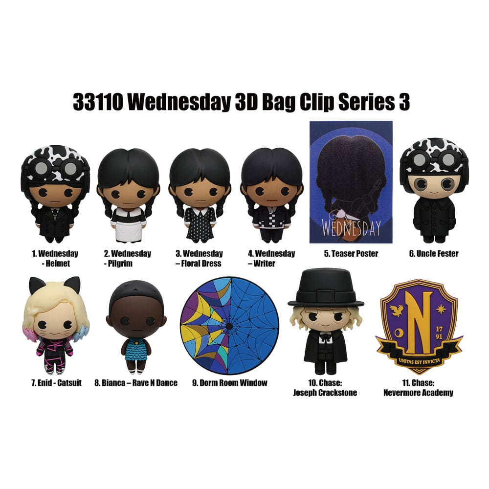 Wednesday 3D PVC-Taschenanhänger Series 3 Display (24) Image 1