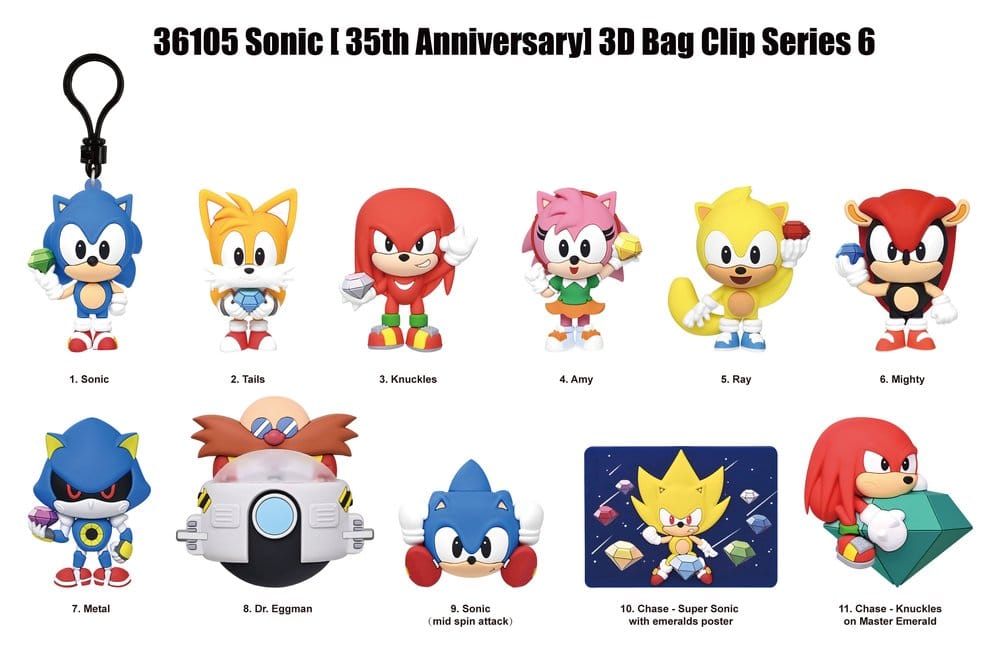 Sonic the Hedgehog 3D PVC-Taschenanhänger Serie 6 Display (24) Image 2