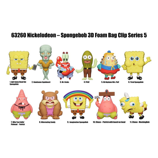 Nickelodeon Classics 3D PVC-Taschenanhänger Series 5 SpongeBob Schwammkopf Display (24) Image 1