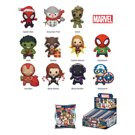 Marvel 3D PVC-Taschenanhänger Marvel Christmas Serie 1 Display (24) Image