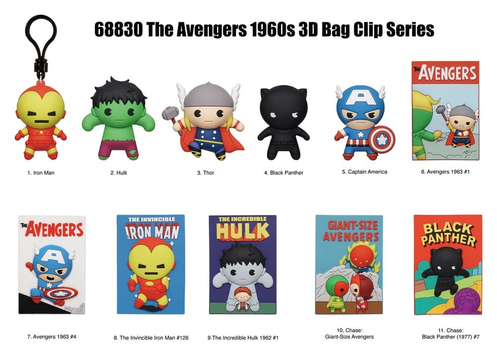 Marvel 3D PVC-Taschenanhänger Serie 1 Avengers 60th Comic Covers Blind Bag Display (24) Image 3