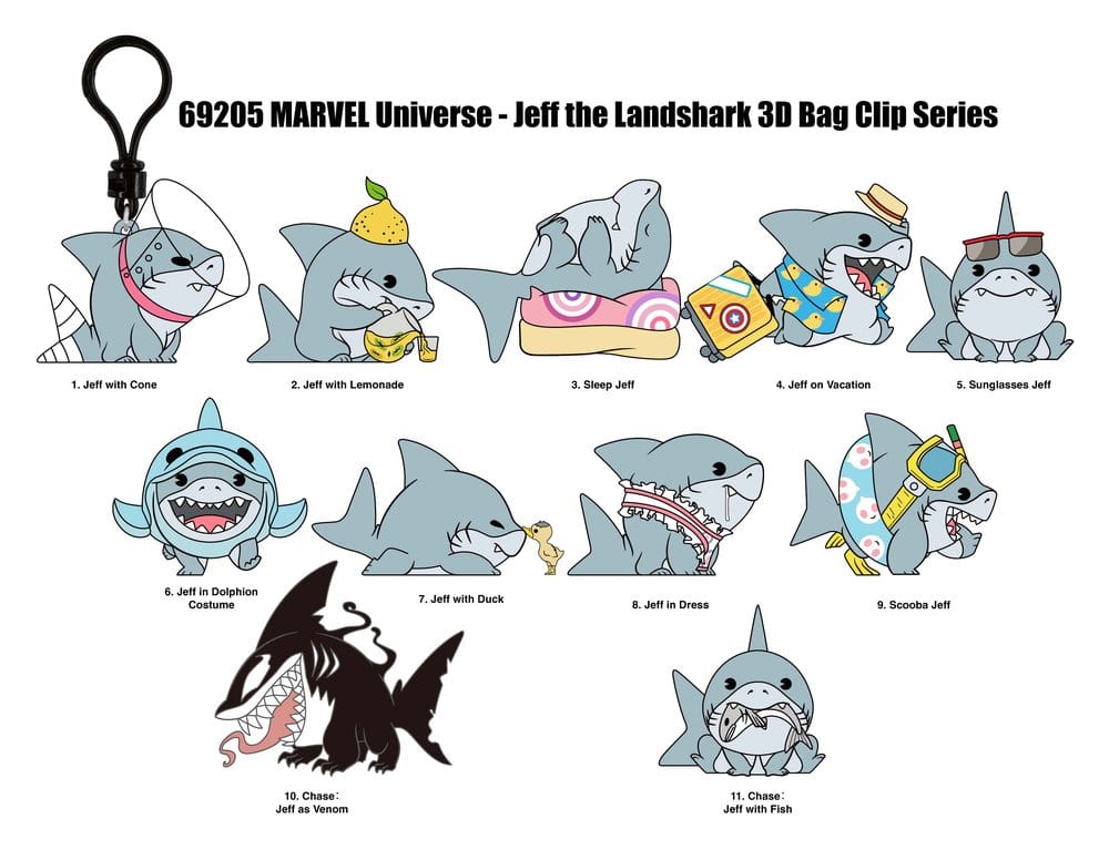 Marvel Rivals 3D PVC-Taschenanhänger Jeff the Land Shark Series 17 Display (24) Image 3