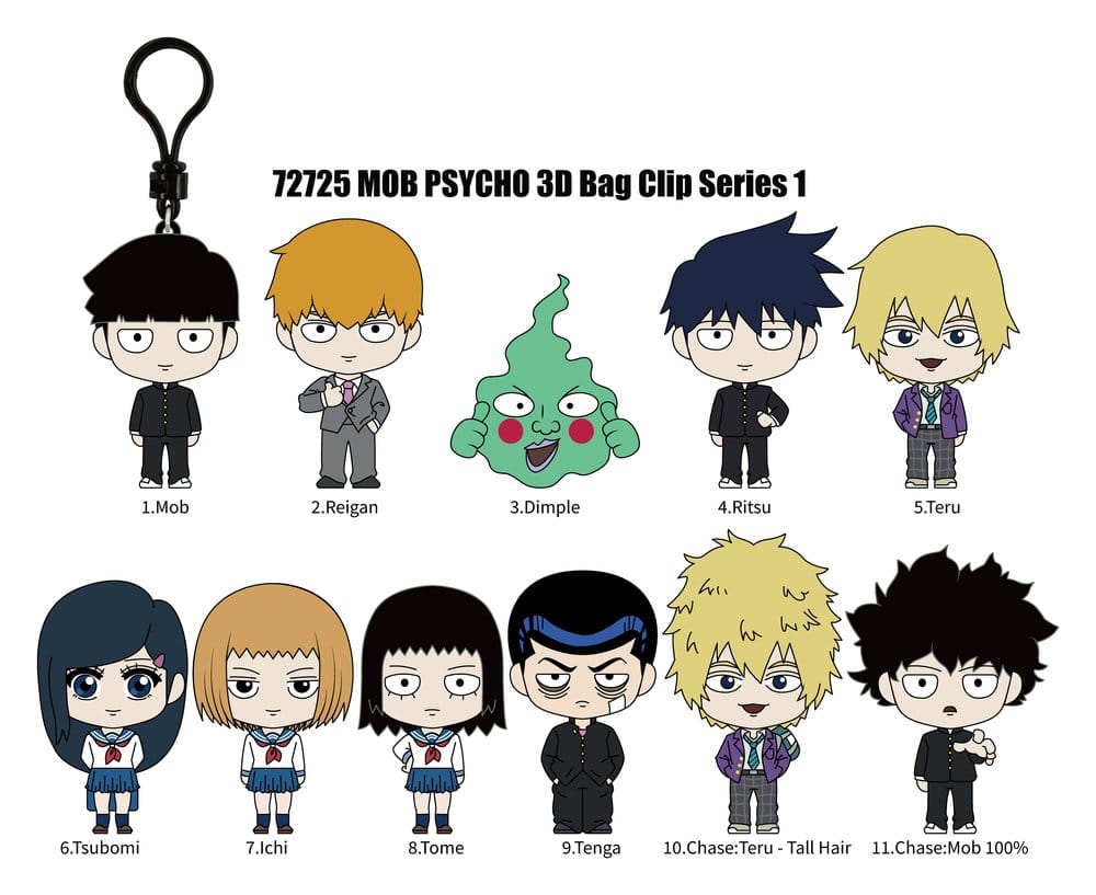 Mob Psycho 100 3D PVC-Taschenanhänger Serie 1 Blind Bag Display (24) Image 3