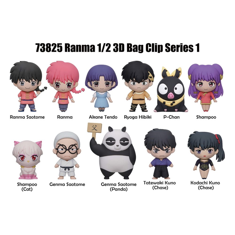 Ranma 1/2 3D PVC-Taschenanhänger Series 1 Display (24) Image 1