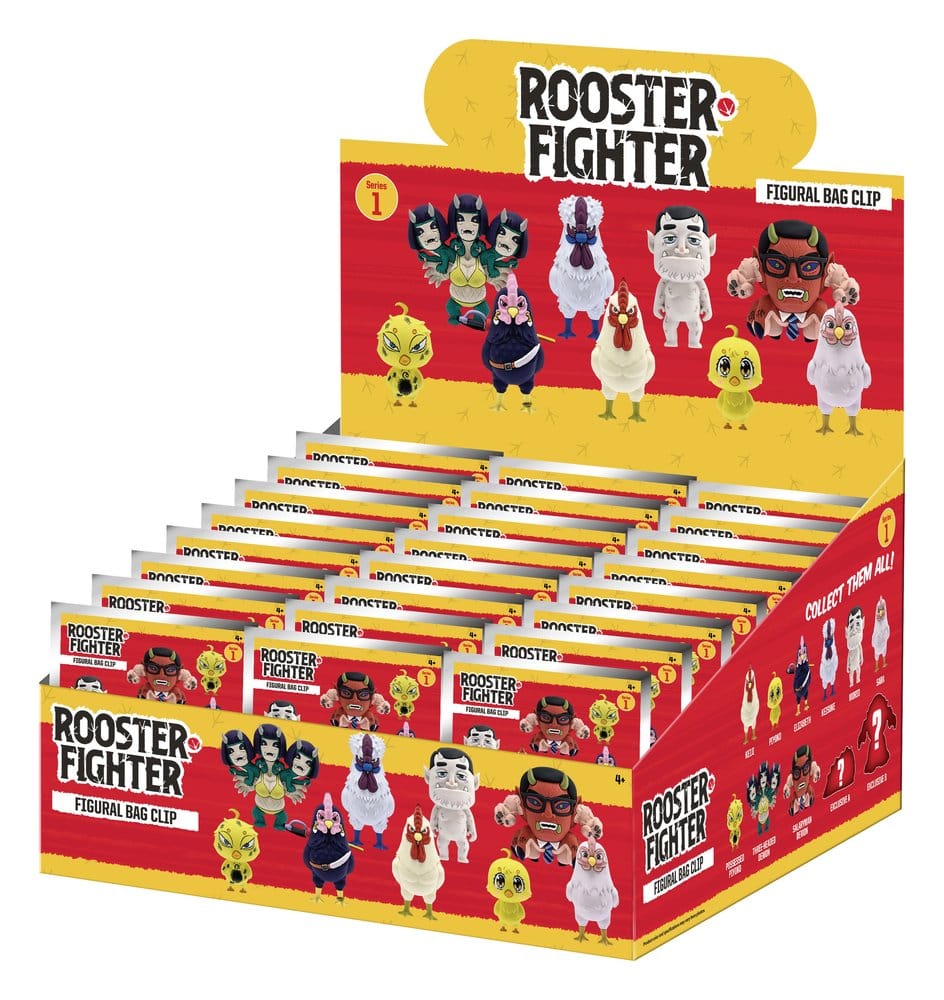 Rooster Fighter 3D PVC-Taschenanhänger Serie 1 Blind Bag Display (24) Image 1