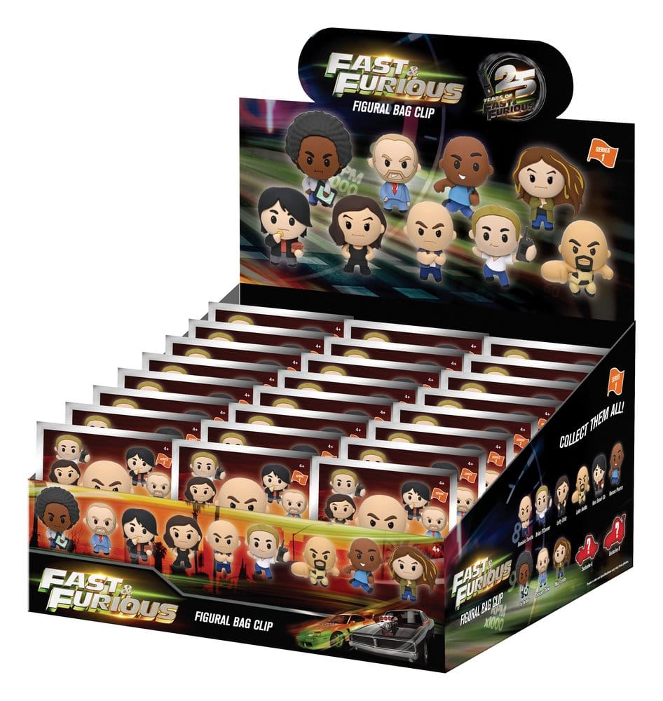 Fast & Furious 25th Anniversary 3D PVC-Taschenanhänger Serie 1 Blind Bag Display (24) Image 1