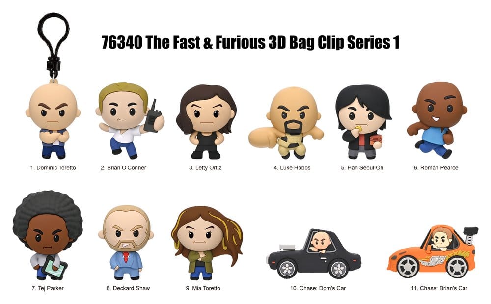 Fast & Furious 25th Anniversary 3D PVC-Taschenanhänger Serie 1 Blind Bag Display (24) Image 3