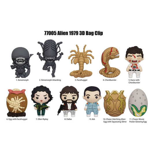 Alien 3D PVC-Taschenanhänger Series 1 Display (24) Image 1