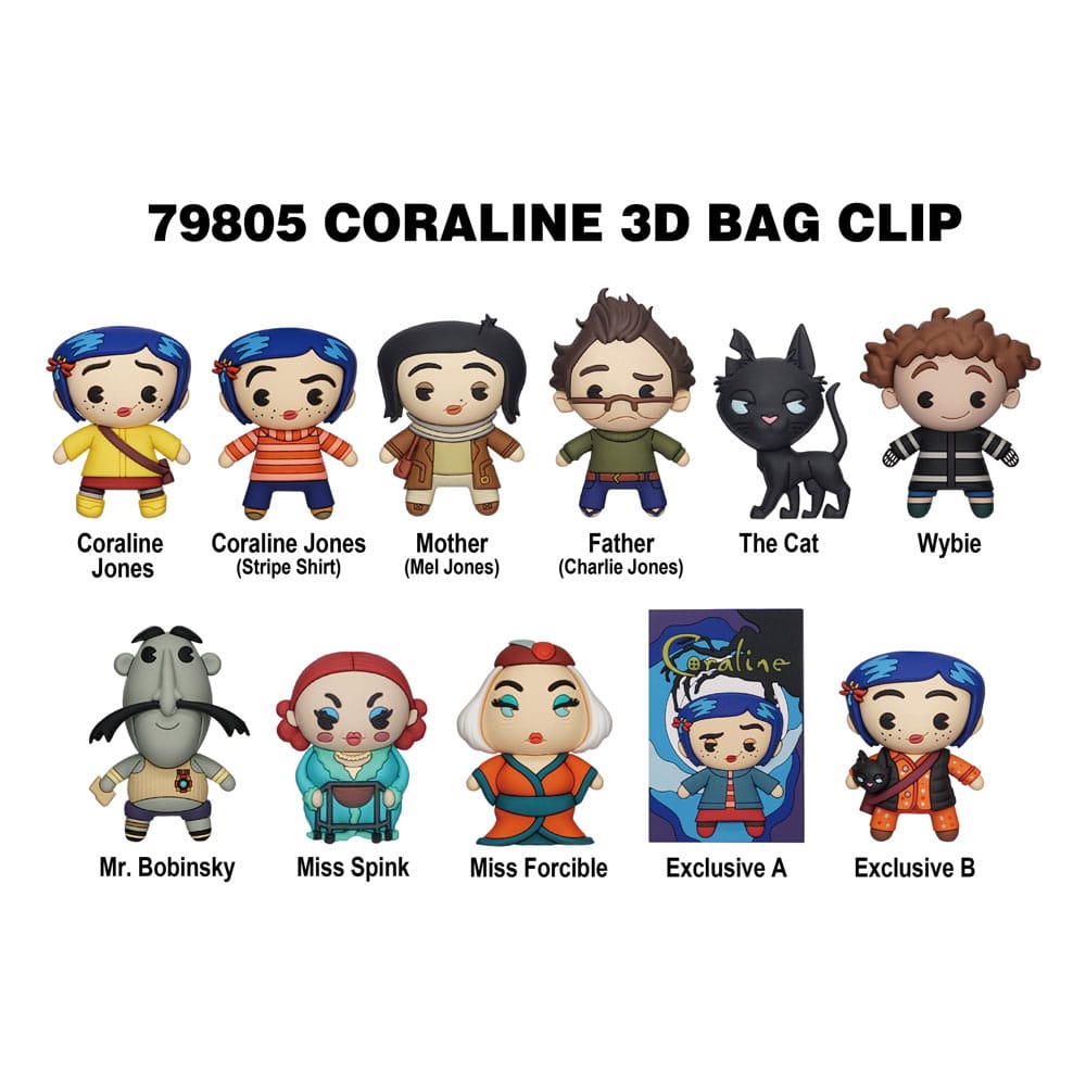 Coraline 3D PVC-Taschenanhänger Series 1 Display (24) Image 1