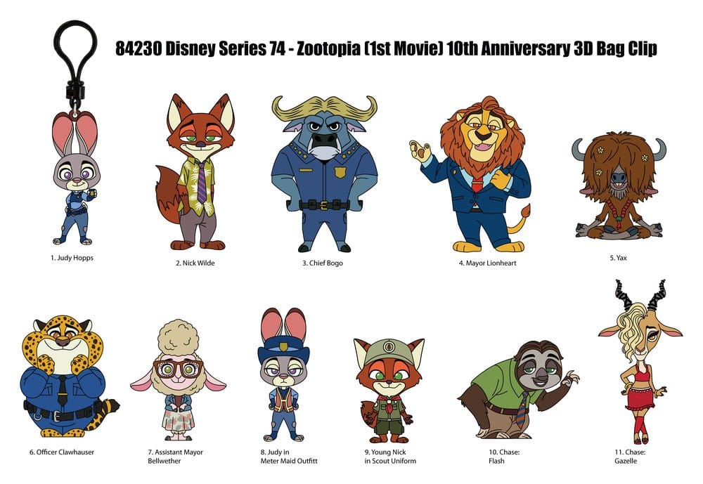 Zootopia 3D PVC-Taschenanhänger Serie 73 Display (24) Image 2