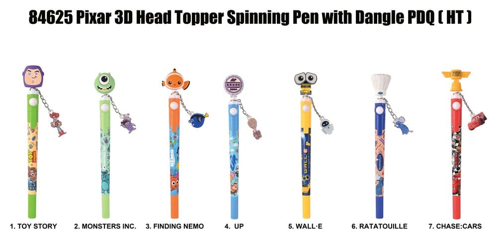 Pixar 3D Head Topper Drehkugelschreiber Display (16) Image 2