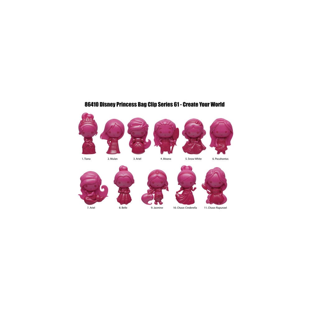 Disney Create your World 3D PVC-Taschenanhänger Princess Serie 64 Display (24) Image 1