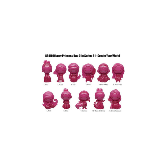 Disney Create your World 3D PVC-Taschenanhänger Princess Serie 64 Display (24) Image 1