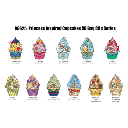 Disney Prinzessin 3D PVC-Taschenanhänger Cupcake Display (24) Image