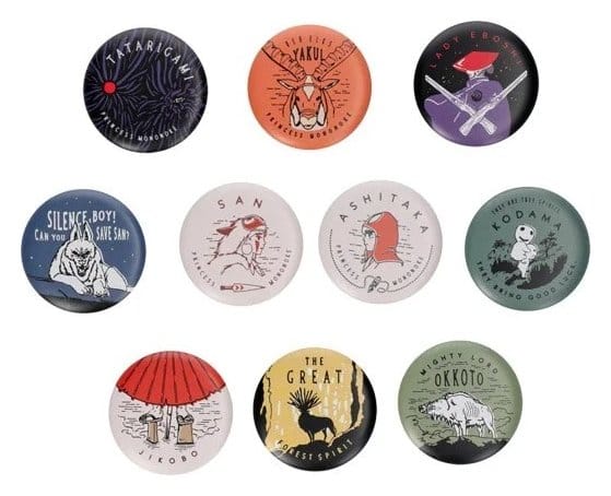 Prinzessin Mononoke Ansteck-Buttons Vintage 6 cm Blind Box Sortiment (10) Image 1