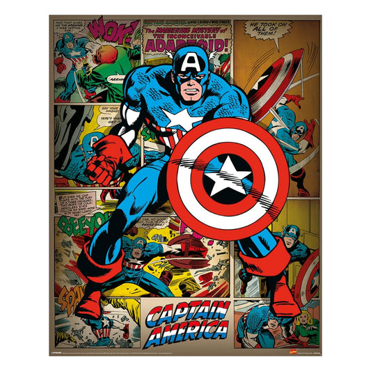 Marvel Comics Poster Set Captain America Retro 40 x 50 cm (4) Image