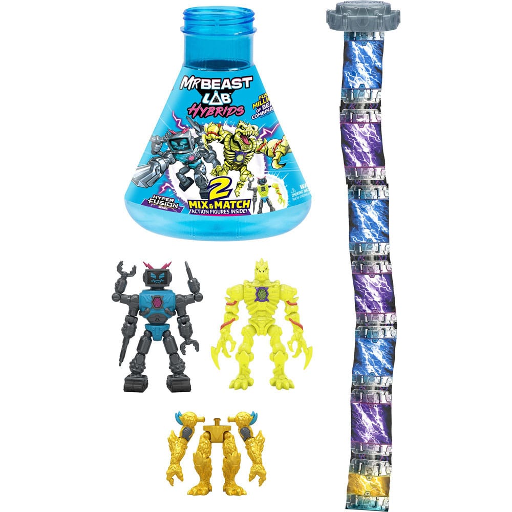 Mr. Beast Lab Hybrids Series 2 Minifiguren 2er-Pack Lab-Bot vs Gid Skeleton 11 cm Image 4