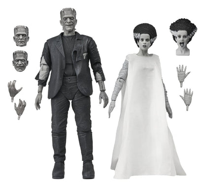 Universal Monsters Actionfiguren 2er-Pack Frankensteins Braut 90th Anniversary The Monster & His Mate (B&W) 18 cm Image 1