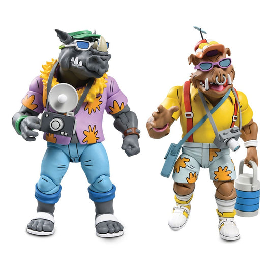 Teenage Mutant Ninja Turtles (Cartoon 1980) Actionfiguren 2er-Pack Vacation Bebop and Rocksteady 18 cm Image 1
