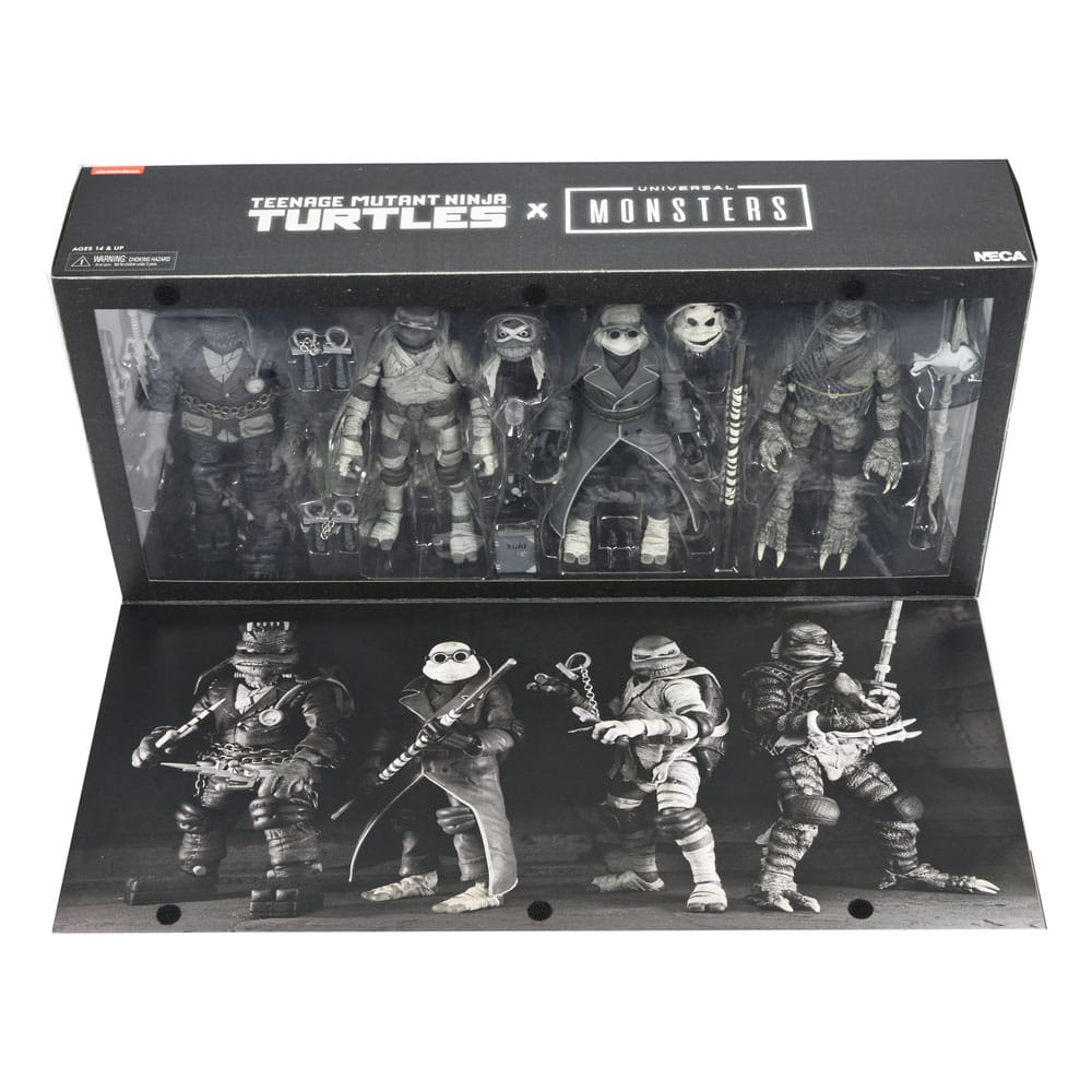 Universal Monsters x Teenage Mutant Ninja Turtles Actionfiguren 4er-Pack Turtles Black & White 18 cm Image 7