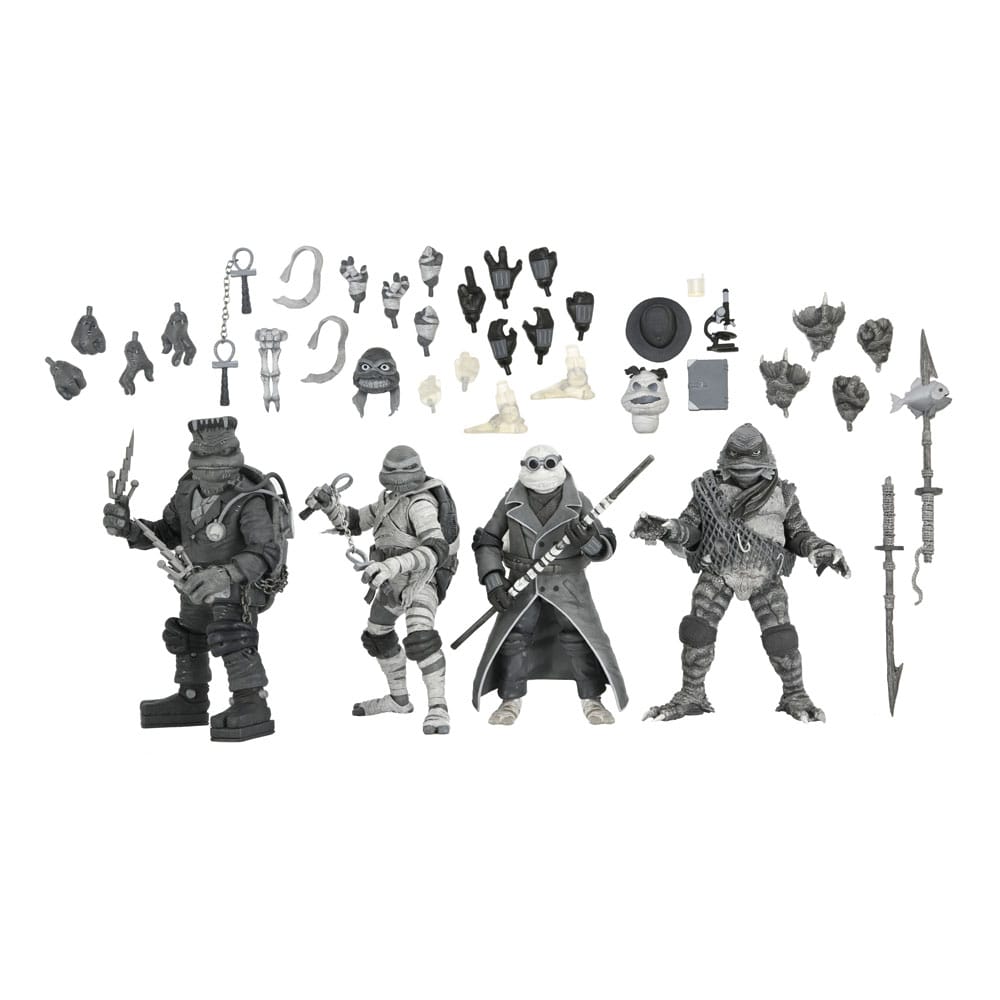Universal Monsters x Teenage Mutant Ninja Turtles Actionfiguren 4er-Pack Turtles Black & White 18 cm Image 8