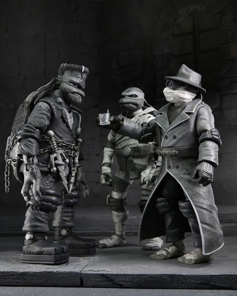 Universal Monsters x Teenage Mutant Ninja Turtles Actionfiguren 4er-Pack Turtles Black & White 18 cm Image 11
