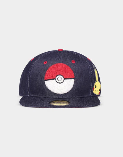 Pokemon Denim Snapback Cap Logo Image 1