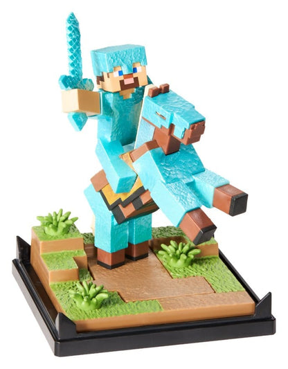 Minecraft Figur Diorama Diamond Armor Steve und Pferd 18 cm Image 3
